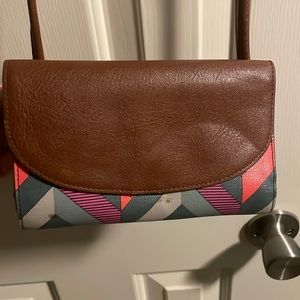 Fossil pink and grey satchel